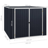 NNEVL Garden Shed Anthracite 195x198x159 cm Galvanised Steel