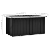NNEVL Garden Storage Box Anthracite 129x67x65 cm