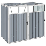 NNEVL Double Garbage Bin Shed Grey 143x81x121 cm Steel