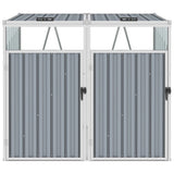 NNEVL Double Garbage Bin Shed Grey 143x81x121 cm Steel