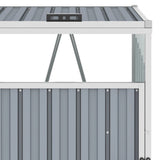 NNEVL Double Garbage Bin Shed Grey 143x81x121 cm Steel