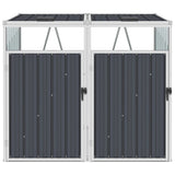 NNEVL Double Garbage Bin Shed Anthracite 143x81x121 cm Steel