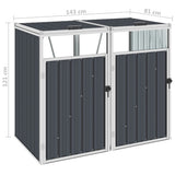 NNEVL Double Garbage Bin Shed Anthracite 143x81x121 cm Steel
