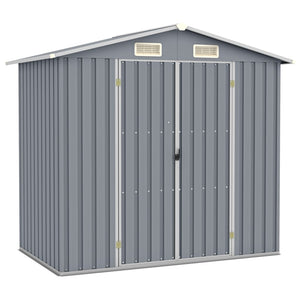 NNEVL Garden Shed Grey 205x129x183 cm Galvanised Steel