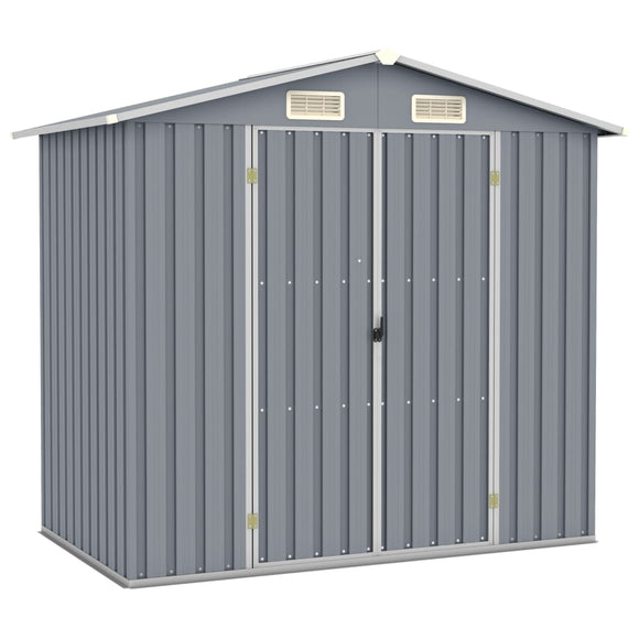 NNEVL Garden Shed Grey 205x129x183 cm Galvanised Steel