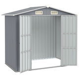 NNEVL Garden Shed Grey 205x129x183 cm Galvanised Steel