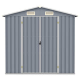 NNEVL Garden Shed Grey 205x129x183 cm Galvanised Steel
