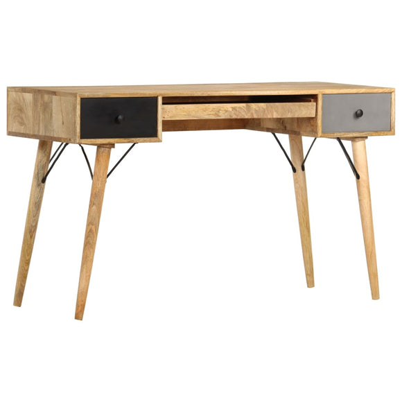 NNEVL Desk with Drawers 130x50x80 cm Solid Mango Wood