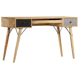 NNEVL Desk with Drawers 130x50x80 cm Solid Mango Wood