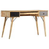 NNEVL Desk with Drawers 130x50x80 cm Solid Mango Wood