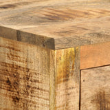 NNEVL Side Cabinet with Wheel 70x40x75 cm Solid Mango Wood