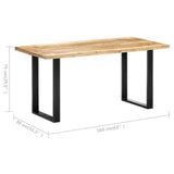 NNEVL Dining Table 160x80x75 cm Solid Mango Wood