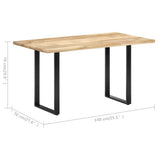 NNEVL Dining Table 140x70x76 cm Solid Mango Wood