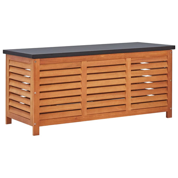 NNEVL Garden Storage Box 117x50x55 cm Solid Eucalyptus Wood
