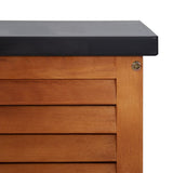 NNEVL Garden Storage Box 117x50x55 cm Solid Eucalyptus Wood