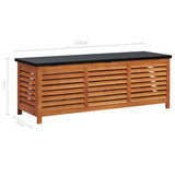 NNEVL Garden Storage Box 150x50x55 cm Solid Eucalyptus Wood