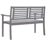 NNEVL 2-Seater Garden Bench 120 cm Grey Solid Eucalyptus Wood