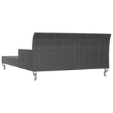 NNEVL 2-Person Garden Sun Bed with Cushions Poly Rattan Black