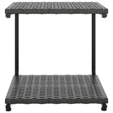 NNEVL 2-Person Garden Sun Bed with Cushions Poly Rattan Black