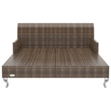 NNEVL 2-Person Garden Sun Bed with Cushions Poly Rattan Brown