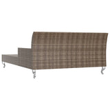 NNEVL 2-Person Garden Sun Bed with Cushions Poly Rattan Brown