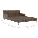 NNEVL 2-Person Garden Sun Bed with Cushions Poly Rattan Brown