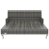 NNEVL 2-Person Garden Sun Bed with Cushions Poly Rattan Grey