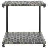 NNEVL 2-Person Garden Sun Bed with Cushions Poly Rattan Grey