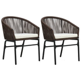 NNEVL Garden Chairs 2 pcs Brown PE Rattan