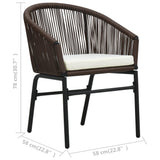NNEVL Garden Chairs 2 pcs Brown PE Rattan