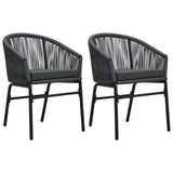 NNEVL Garden Chairs 2 pcs Anthracite PVC Rattan