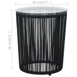 NNEVL 3 Piece Bistro Set with Cushions PVC Rattan Black