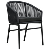 NNEVL 3 Piece Bistro Set with Cushions PVC Rattan Black