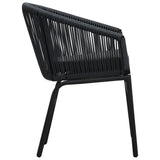 NNEVL 3 Piece Bistro Set with Cushions PVC Rattan Black