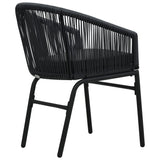 NNEVL 3 Piece Bistro Set with Cushions PVC Rattan Black