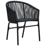 NNEVL 3 Piece Bistro Set with Cushions PVC Rattan Black