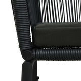 NNEVL 3 Piece Bistro Set with Cushions PVC Rattan Black