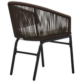 NNEVL 3 Piece Bistro Set with Cushions PE Rattan Brown