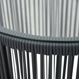 NNEVL 3 Piece Bistro Set with Cushions PVC Rattan Anthracite