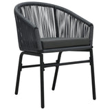 NNEVL 3 Piece Bistro Set with Cushions PVC Rattan Anthracite