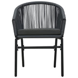 NNEVL 3 Piece Bistro Set with Cushions PVC Rattan Anthracite