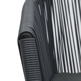 NNEVL 3 Piece Bistro Set with Cushions PVC Rattan Anthracite