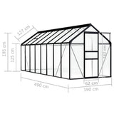 NNEVL Greenhouse Anthracite Aluminium 9.31 m²