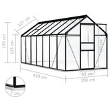 NNEVL Greenhouse with Base Frame Anthracite Aluminium 8.17 m²