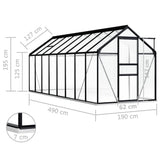 NNEVL Greenhouse with Base Frame Anthracite Aluminium 9.31 m²