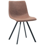 NNEVL Dining Chairs 6 pcs Medium Brown Faux Leather