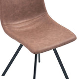 NNEVL Dining Chairs 6 pcs Medium Brown Faux Leather