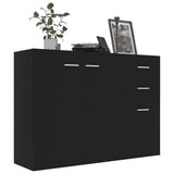 NNEVL Sideboard Black 105x30x75 cm Chipboard