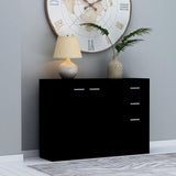 NNEVL Sideboard Black 105x30x75 cm Chipboard