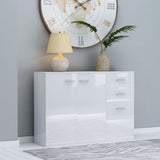 NNEVL Sideboard High Gloss White 105x30x75 cm Engineered Wood